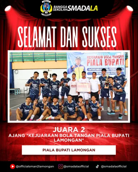 Juara 2 Kejuaraan Bola Tangan Piala Bupati Lamongan