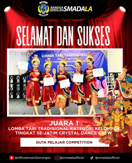 Juara 1 Duta Pelajar Competition Kategori Tari Tradisonal tingkat Se-Jatim