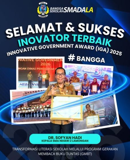 Kepala SMAN 2 Lamongan Sabet Inovator Terbaik Tahun 2026